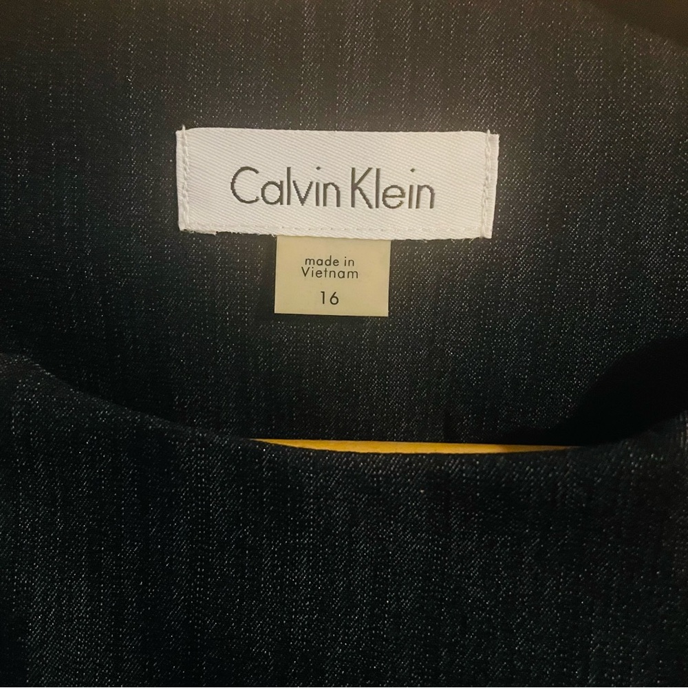 Calvin Klein Black Midi Dress with Gold Zippers - Picture 2 of 4